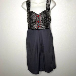 Roberta Oaks Hawaii Zebra Gray sleeveless dress